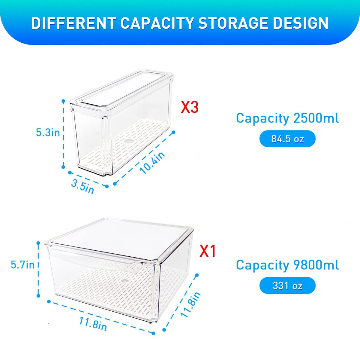 Set of 4 Fridge Organizer