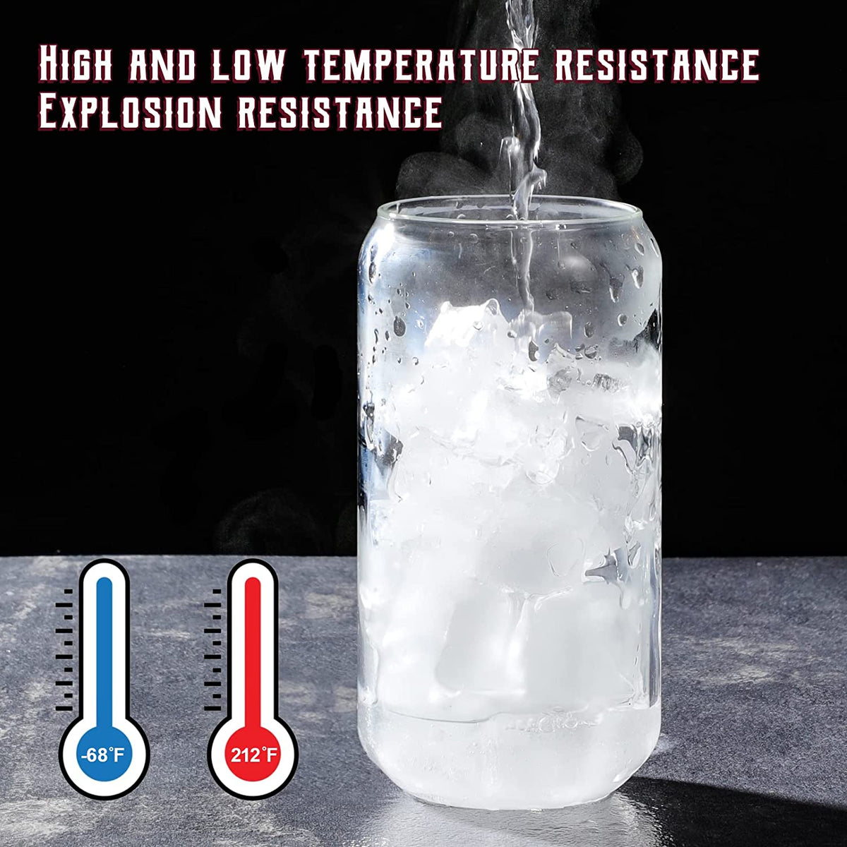 Drinking Glasses with Glass Straw 4pcs Set