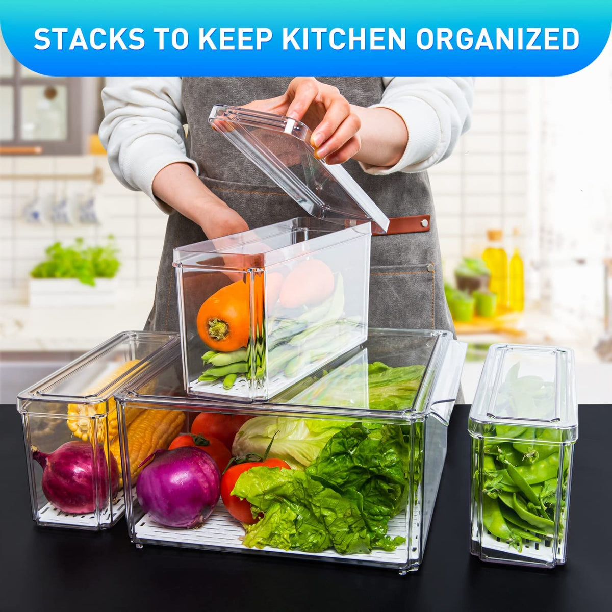 Set of 4 Fridge Organizer