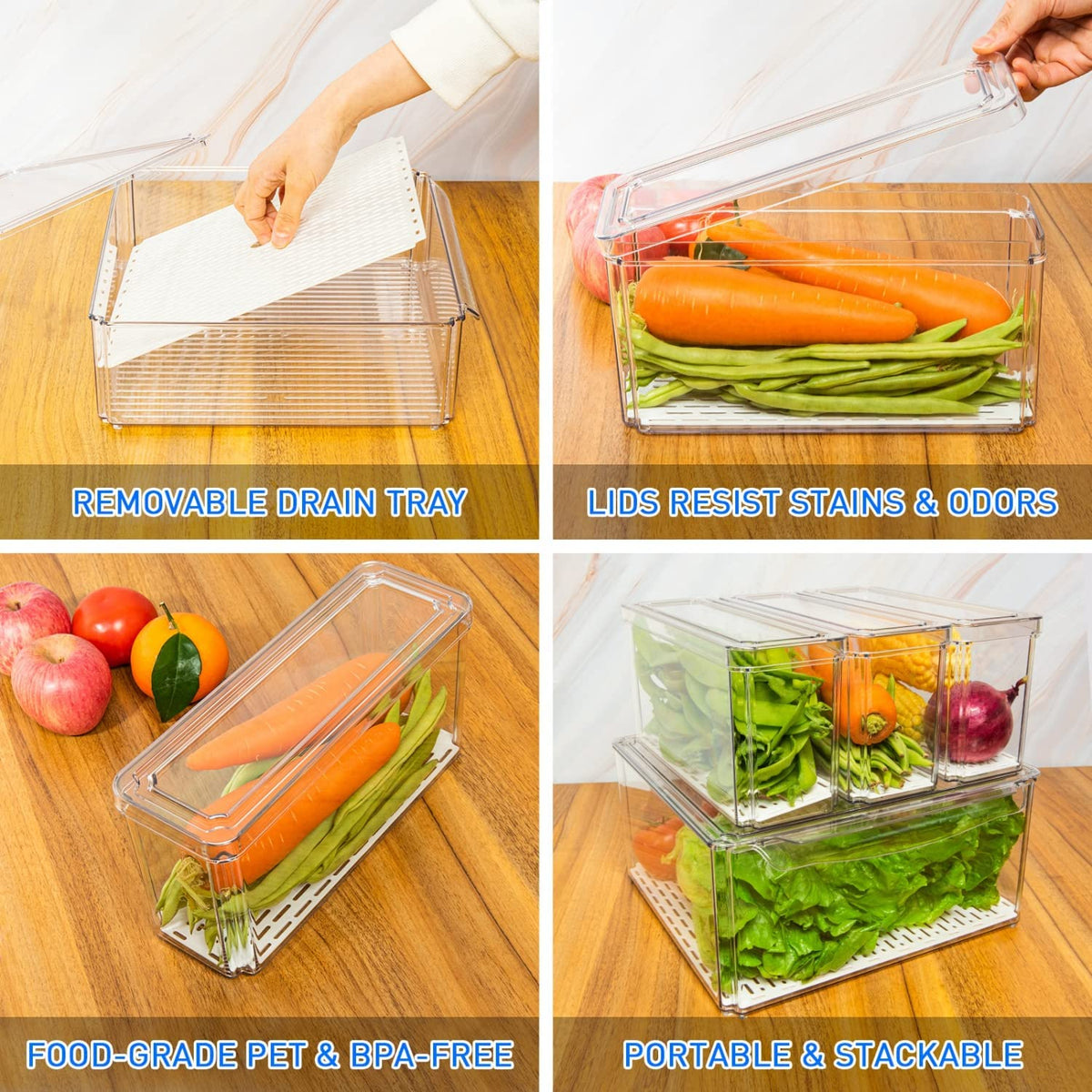 Set of 4 Fridge Organizer